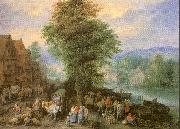 Michau, Theobald Peasants at the Market painting